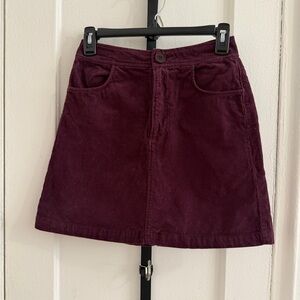 Zara Deep Burgundy A-Line Skirt